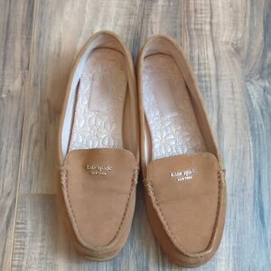 kate spade Tan Suede Penny Loafers - Women's Slip-On Flats Size 9